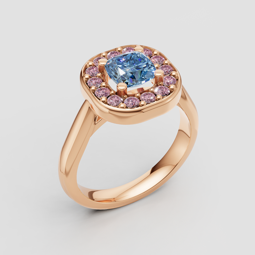 Halo cocktail ring in rose gold — private commission