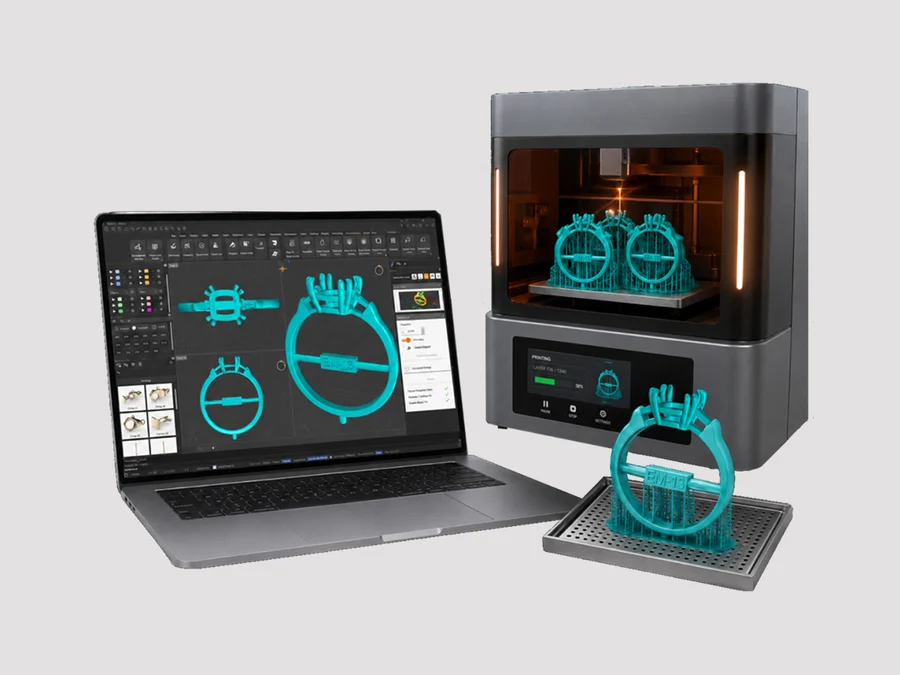 CAD model being 3D printed for casting